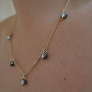 2.50ct Diamond Georgian Inspired Drop Necklace in Black Gold