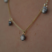 2.50ct Diamond Georgian Inspired Drop Necklace in Black Gold