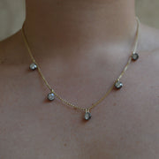 2.50ct Diamond Georgian Inspired Drop Necklace in Black Gold