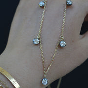 2.50ct Diamond Georgian Inspired Drop Necklace in Black Gold