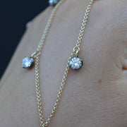 2.50ct Diamond Georgian Inspired Drop Necklace in Black Gold