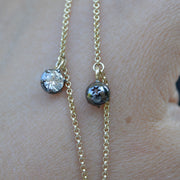 2.50ct Diamond Georgian Inspired Drop Necklace in Black Gold