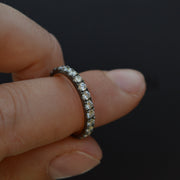 Georgian Inspired 18ct Black Gold Diamond Eternity Wedding Ring