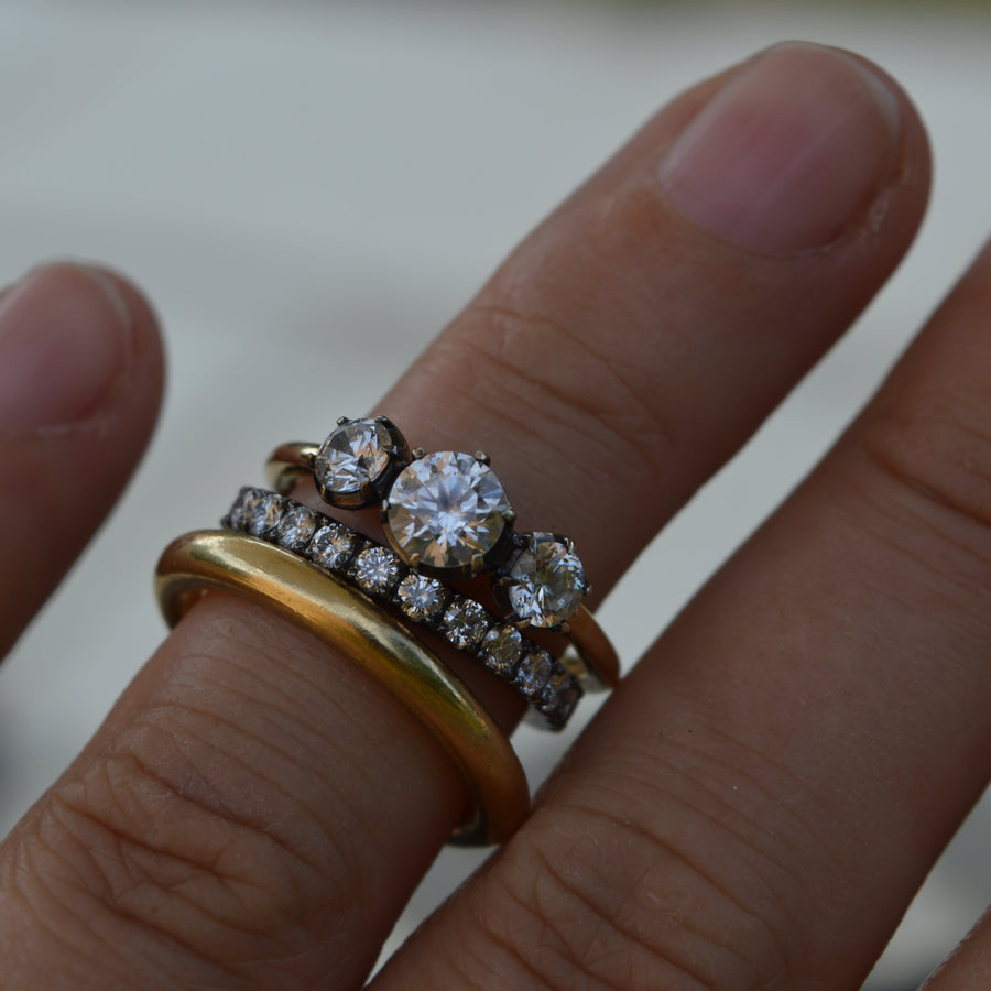 18ct Solid Yellow Gold Rounded Chunky Stacking Wedding Band