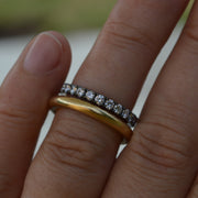 Georgian Inspired 18ct Black Gold Diamond Eternity Wedding Ring
