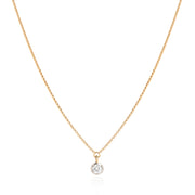 April Birthstone 0.50ct Diamond in White Gold Georgian Inspired Drop Necklace