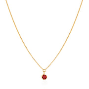 January Birthstone 0.50ct Garnet in Yellow Gold Georgian Inspired Necklace