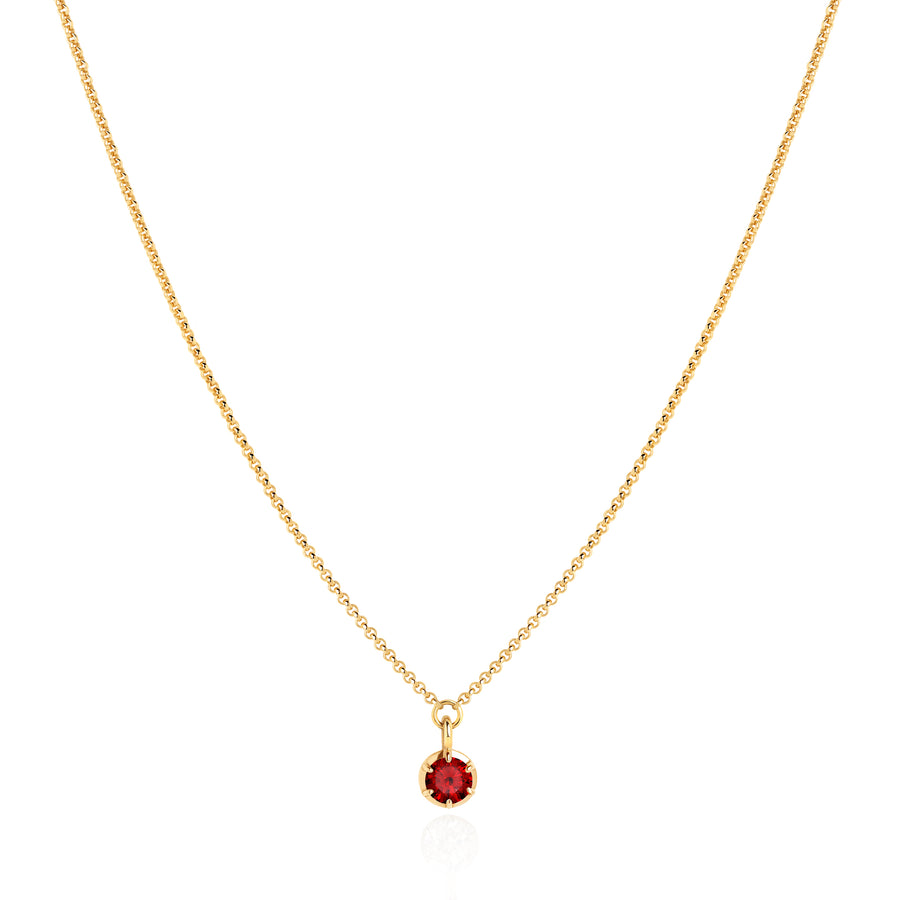 January Birthstone 0.50ct Garnet in Yellow Gold Georgian Inspired Necklace