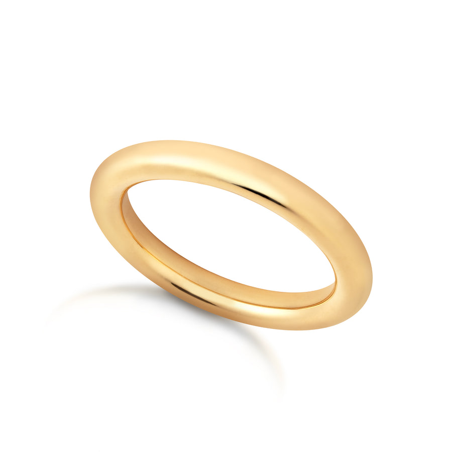18ct Solid Yellow Gold Rounded Chunky Stacking Wedding Band