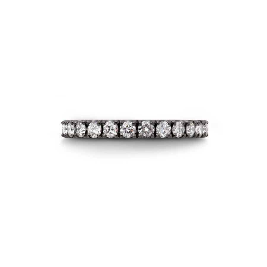 Georgian Inspired 18ct Black Gold Diamond Eternity Wedding Ring