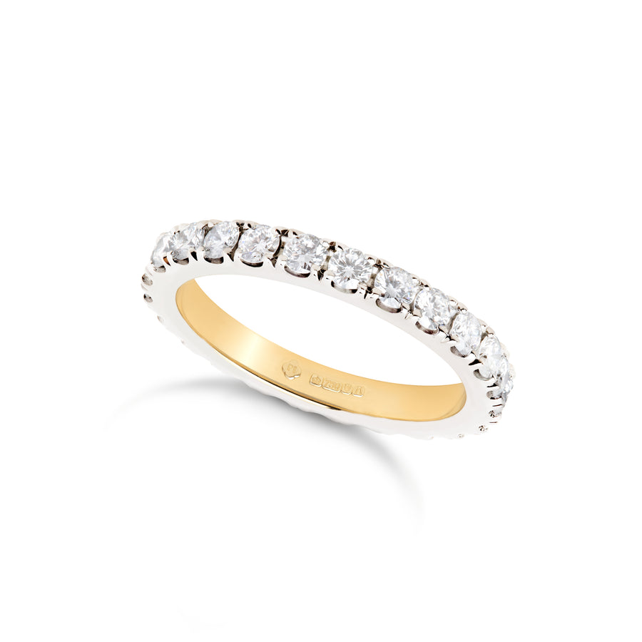 Georgian Inspired 18ct Black Gold Diamond Eternity Wedding Ring