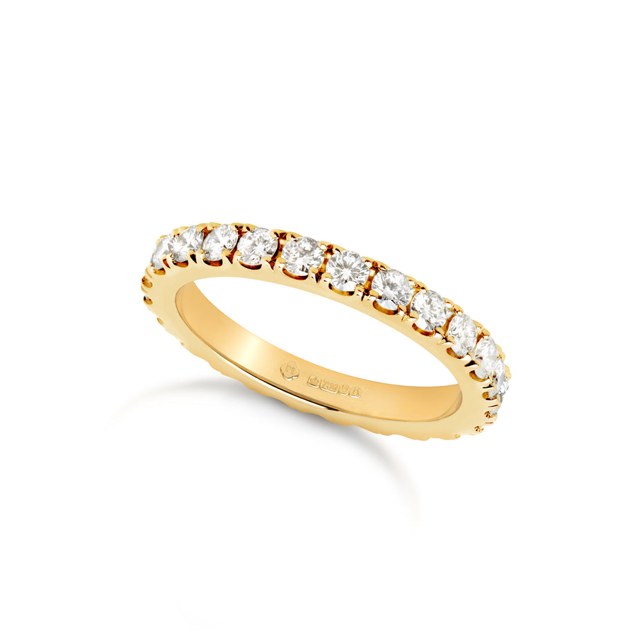 Georgian Inspired 18ct Black Gold Diamond Eternity Wedding Ring