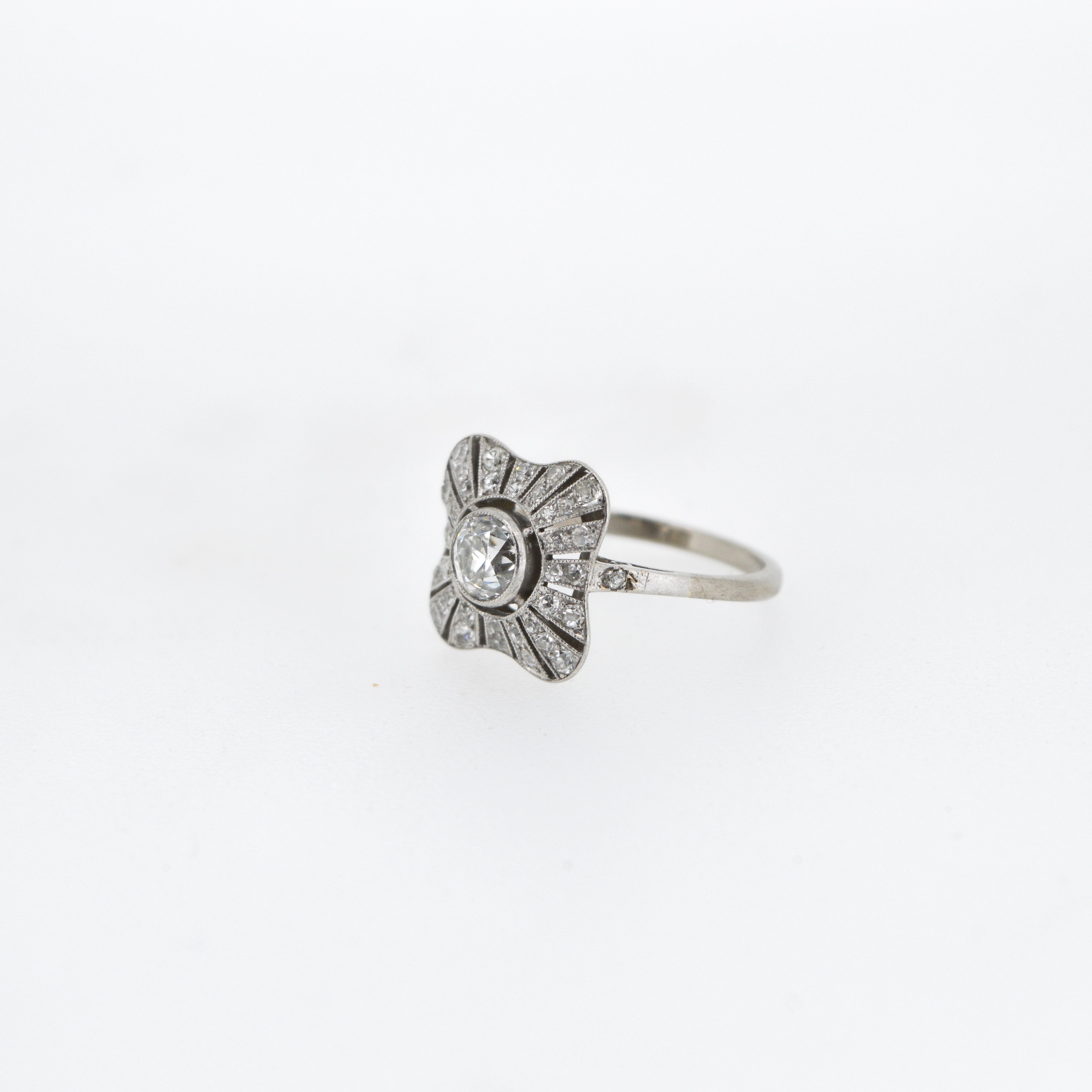 Unique Art Deco 1920's Diamond Engagement Ring