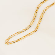 9ct Yellow and White Gold Figaro Bracelet