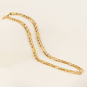 9ct Yellow and White Gold Figaro Bracelet