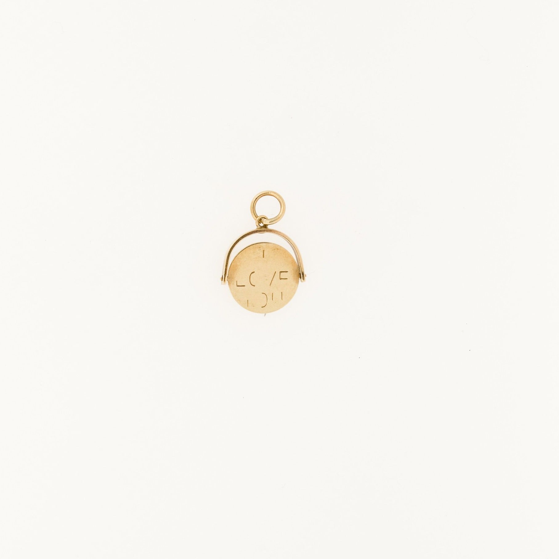 Gold spinning i deals love you pendant