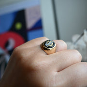 9ct Gold Onyx Pisces Ring