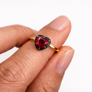 1ct Ruby Heart Shape Georgian Inspired Ring
