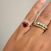 1ct Ruby Heart set in our Georgian Inspired Gold Setting