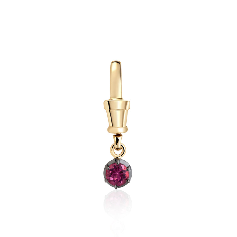 July Birthstone 0.50ct Ruby Georgian Inspired Setting in Yellow Gold Albert Clasp Pendant