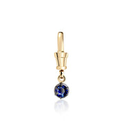 September Birthstone 0.50ct Sapphire in Georgian Inspired Yellow Gold Setting Albert Clasp Pendant