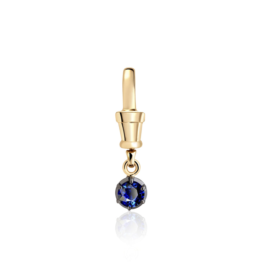 September Birthstone 0.50ct Sapphire in Georgian Inspired Yellow Gold Setting Albert Clasp Pendant
