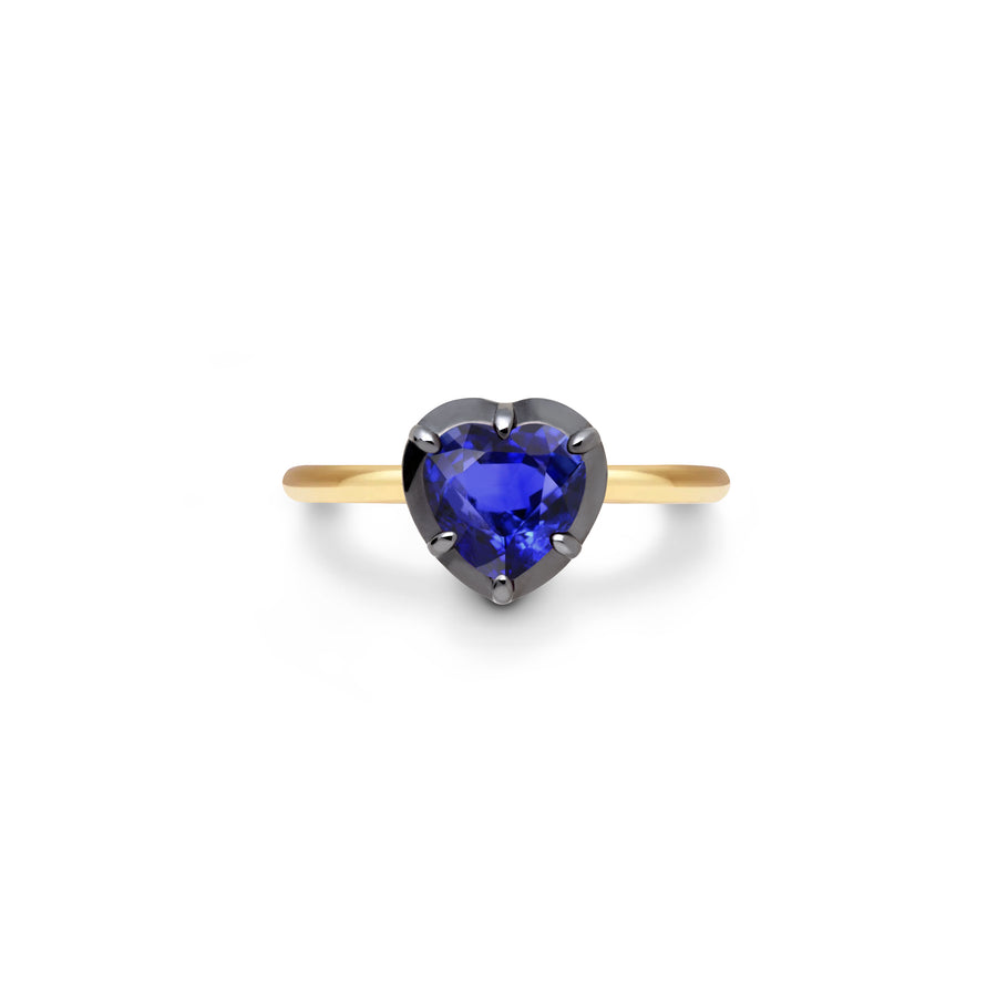 1ct Sapphire Heart set in our Georgian Inspired Gold Setting