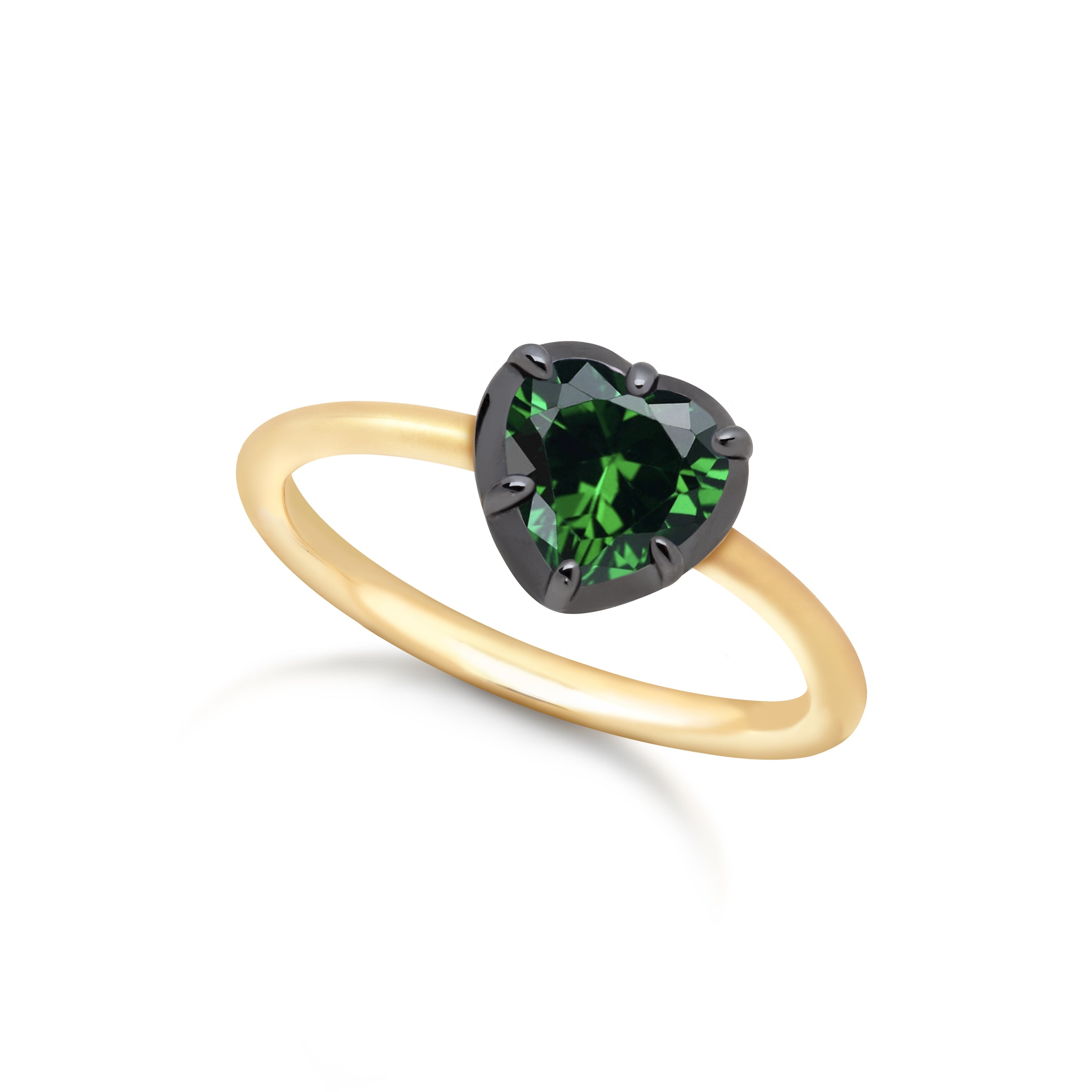 1ct Emerald Heart set in our Georgian Inspired Gold Setting