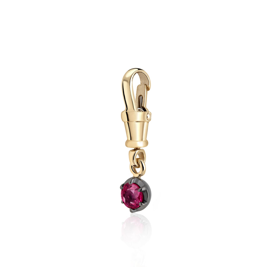 July Birthstone 0.50ct Ruby Georgian Inspired Setting in Yellow Gold Albert Clasp Pendant