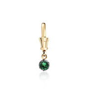 May Birthstone 0.50ct Emerald in Georgian Inspired Setting in Black Gold Albert Clasp Pendant