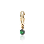 May Birthstone 0.50ct Emerald in Georgian Inspired Setting in Black Gold Albert Clasp Pendant