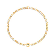 May Birthstone 0.50ct Emerald Bracelet in Yellow Gold Georgian Inspired Floating Setting