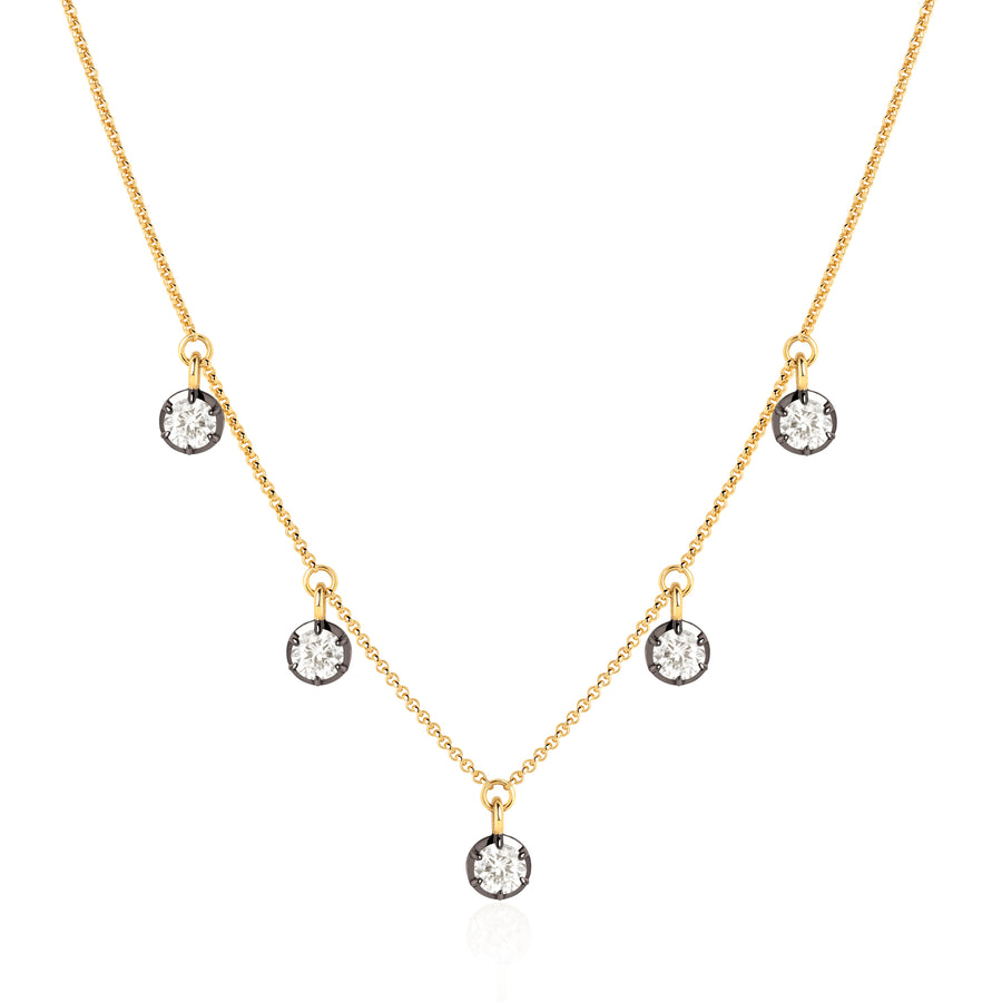 2.50ct Diamond Georgian Inspired Setting Drop Necklace