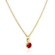 January Birthstone 9ct Solid Yellow Gold Belcher 18" Necklace with a 0.50ct Garnet in Yellow Gold