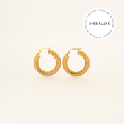 9ct Gold Textured Hoops - 23mm