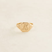 Sixties Engraved Signet Ring