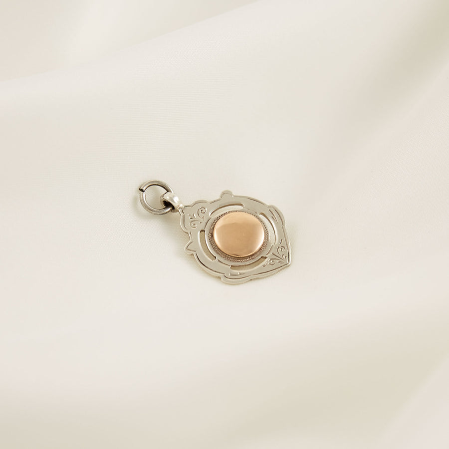 Fob-Style Rose Gold and Silver Pendant