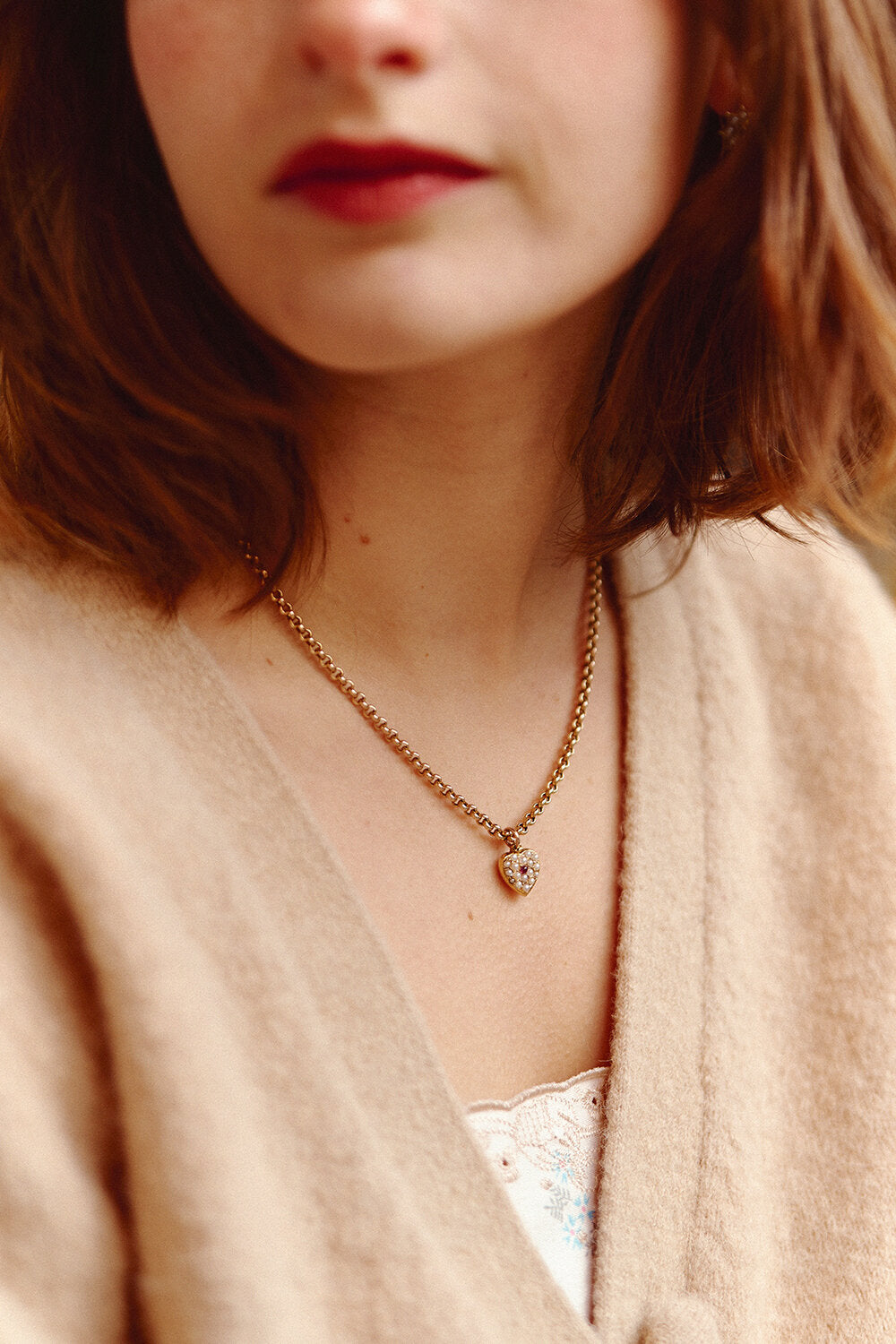 Victorian Pearl and Cabochon Garnet Pendant