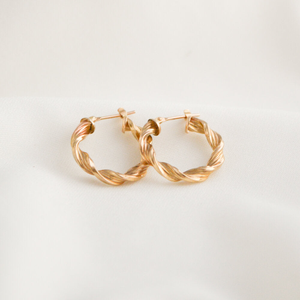 Twisted Gold Hoops