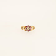 1979 Vintage Ruby & Diamond Cluster Ring