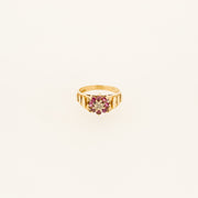 1979 Vintage Ruby & Diamond Cluster Ring