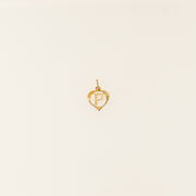 9ct Gold Heart P Letter