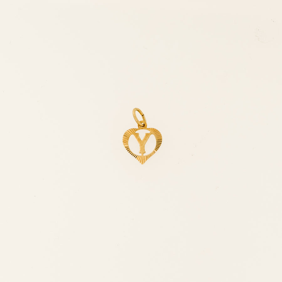 9ct Gold Heart Y Letter