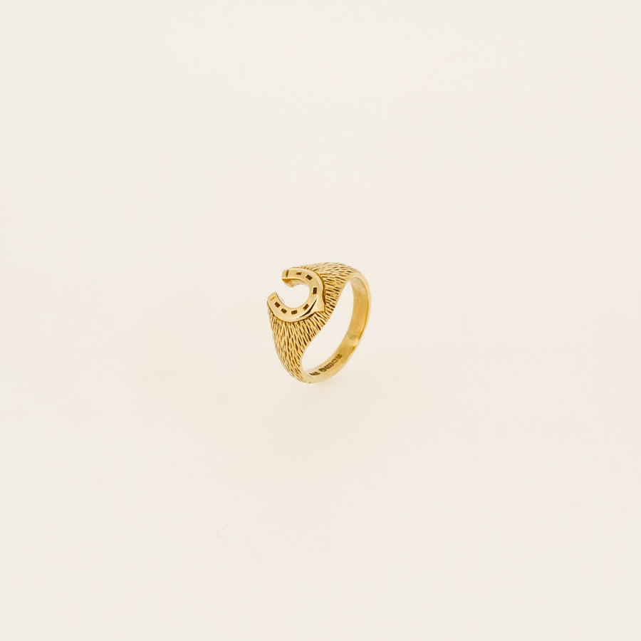 Eighties 9ct Gold Horseshoe Pinky Ring