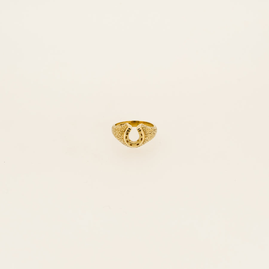Eighties 9ct Gold Horseshoe Pinky Ring