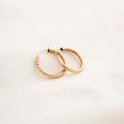 Reversible Etched Gold Hoops - 22mm