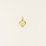 9ct Gold Heart W Letter