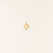 9ct Gold Heart W Letter