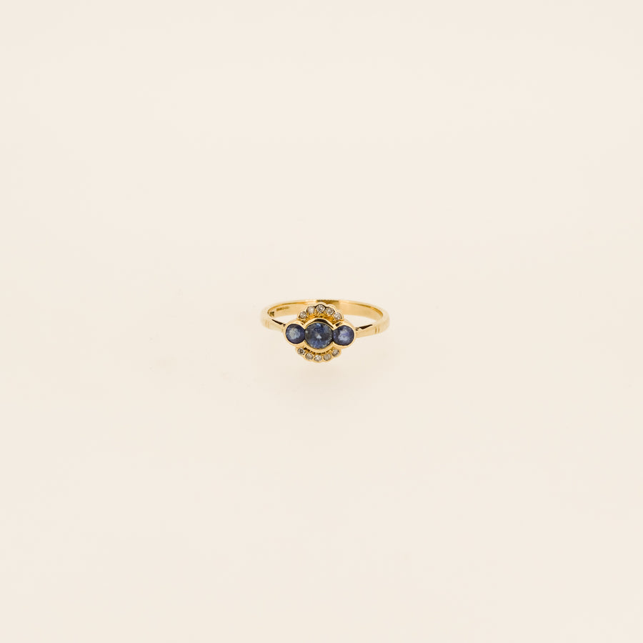 9ct Gold Sapphire & Diamond Ring