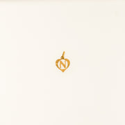 9ct Gold Heart N Letter